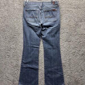 7 For All Mankind Jerome Dahan Distressed Low Rise FLARE Womens Jeans 29 (32x30)